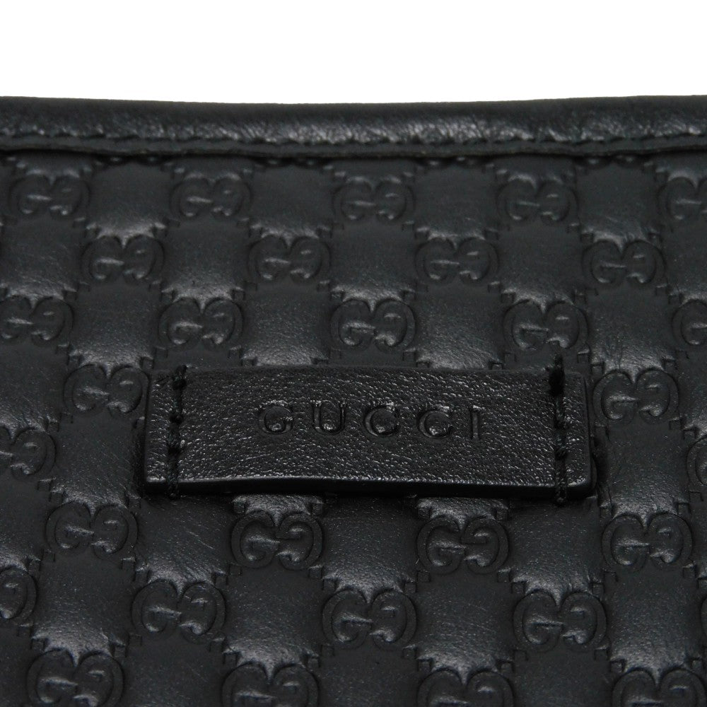 GUCCI Tote Bag 449647 BMJ1G 1000 GG striped leather black logo embossed patch shoulder bag Micro GG Shima gucci sima tote mens Used Authentic