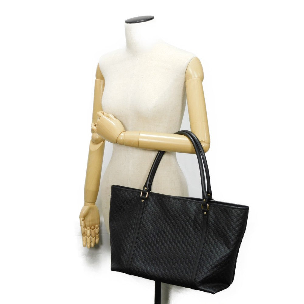GUCCI Tote Bag 449647 BMJ1G 1000 GG striped leather black logo embossed patch shoulder bag Micro GG Shima gucci sima tote mens Used Authentic