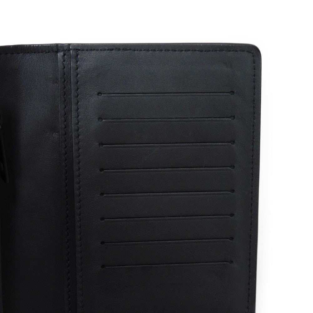 LOUIS VUITTON Long Wallet Purse M69980 Grain leather (embossed) x cowhide leather Noir Current LV Signature Grain Black RFID IC Chip Aerogram Portefeuille Blaza NM Women Used Authentic
