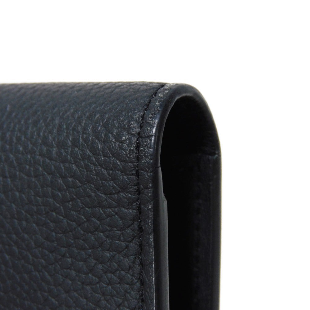 LOUIS VUITTON Long Wallet Purse M69980 Grain leather (embossed) x cowhide leather Noir Current LV Signature Grain Black RFID IC Chip Aerogram Portefeuille Blaza NM Women Used Authentic