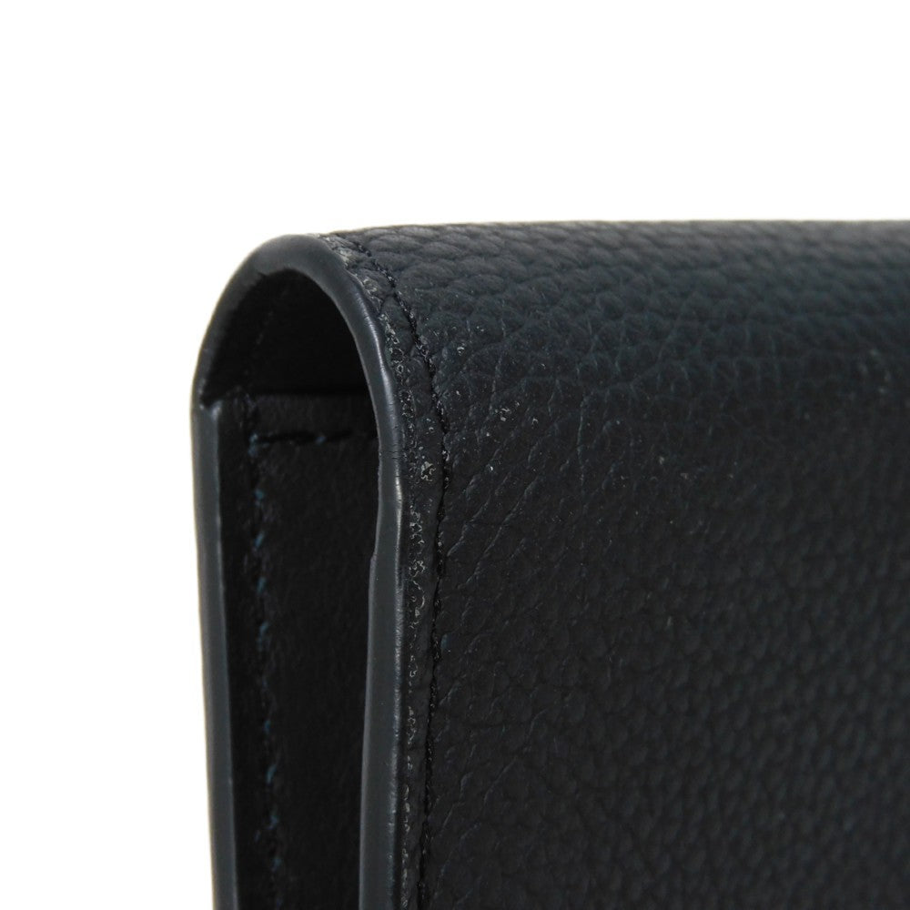LOUIS VUITTON Long Wallet Purse M69980 Grain leather (embossed) x cowhide leather Noir Current LV Signature Grain Black RFID IC Chip Aerogram Portefeuille Blaza NM Women Used Authentic