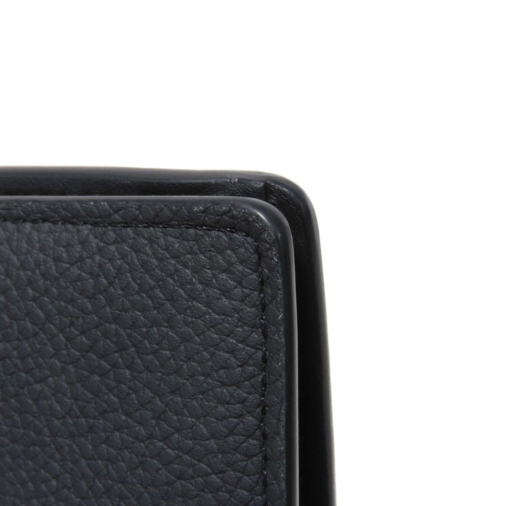 LOUIS VUITTON Long Wallet Purse M69980 Grain leather (embossed) x cowhide leather Noir Current LV Signature Grain Black RFID IC Chip Aerogram Portefeuille Blaza NM Women Used Authentic