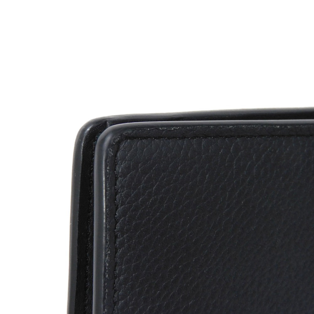 LOUIS VUITTON Long Wallet Purse M69980 Grain leather (embossed) x cowhide leather Noir Current LV Signature Grain Black RFID IC Chip Aerogram Portefeuille Blaza NM Women Used Authentic