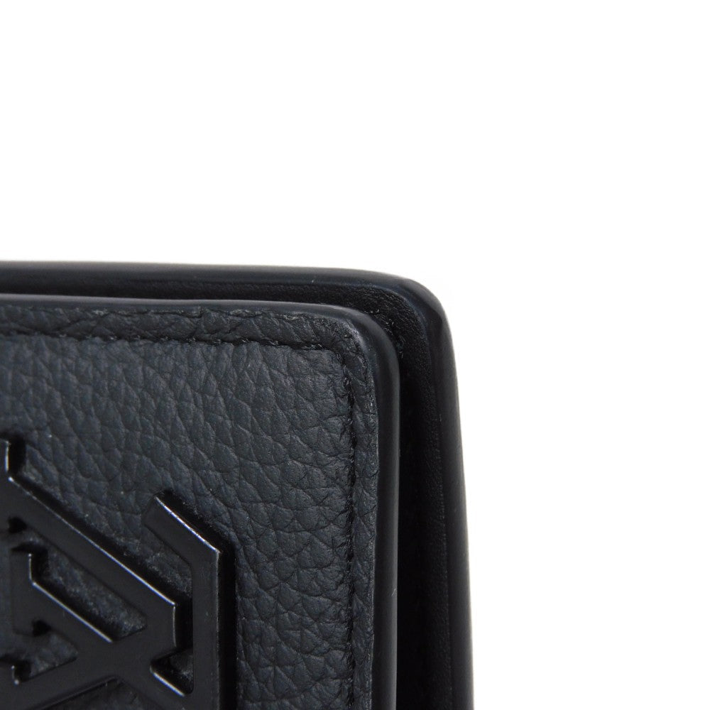 LOUIS VUITTON Long Wallet Purse M69980 Grain leather (embossed) x cowhide leather Noir Current LV Signature Grain Black RFID IC Chip Aerogram Portefeuille Blaza NM Women Used Authentic