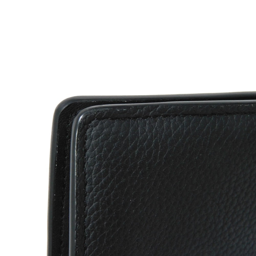 LOUIS VUITTON Long Wallet Purse M69980 Grain leather (embossed) x cowhide leather Noir Current LV Signature Grain Black RFID IC Chip Aerogram Portefeuille Blaza NM Women Used Authentic