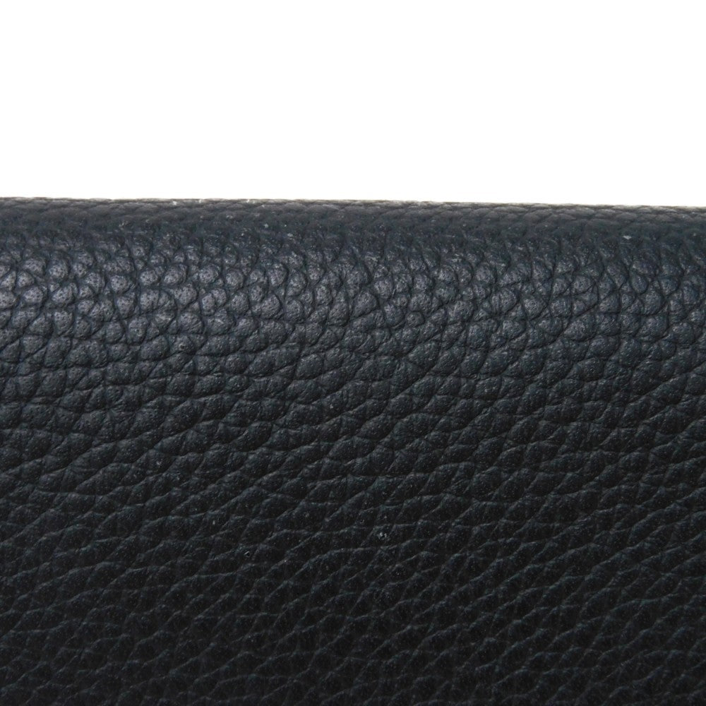 LOUIS VUITTON Long Wallet Purse M69980 Grain leather (embossed) x cowhide leather Noir Current LV Signature Grain Black RFID IC Chip Aerogram Portefeuille Blaza NM Women Used Authentic