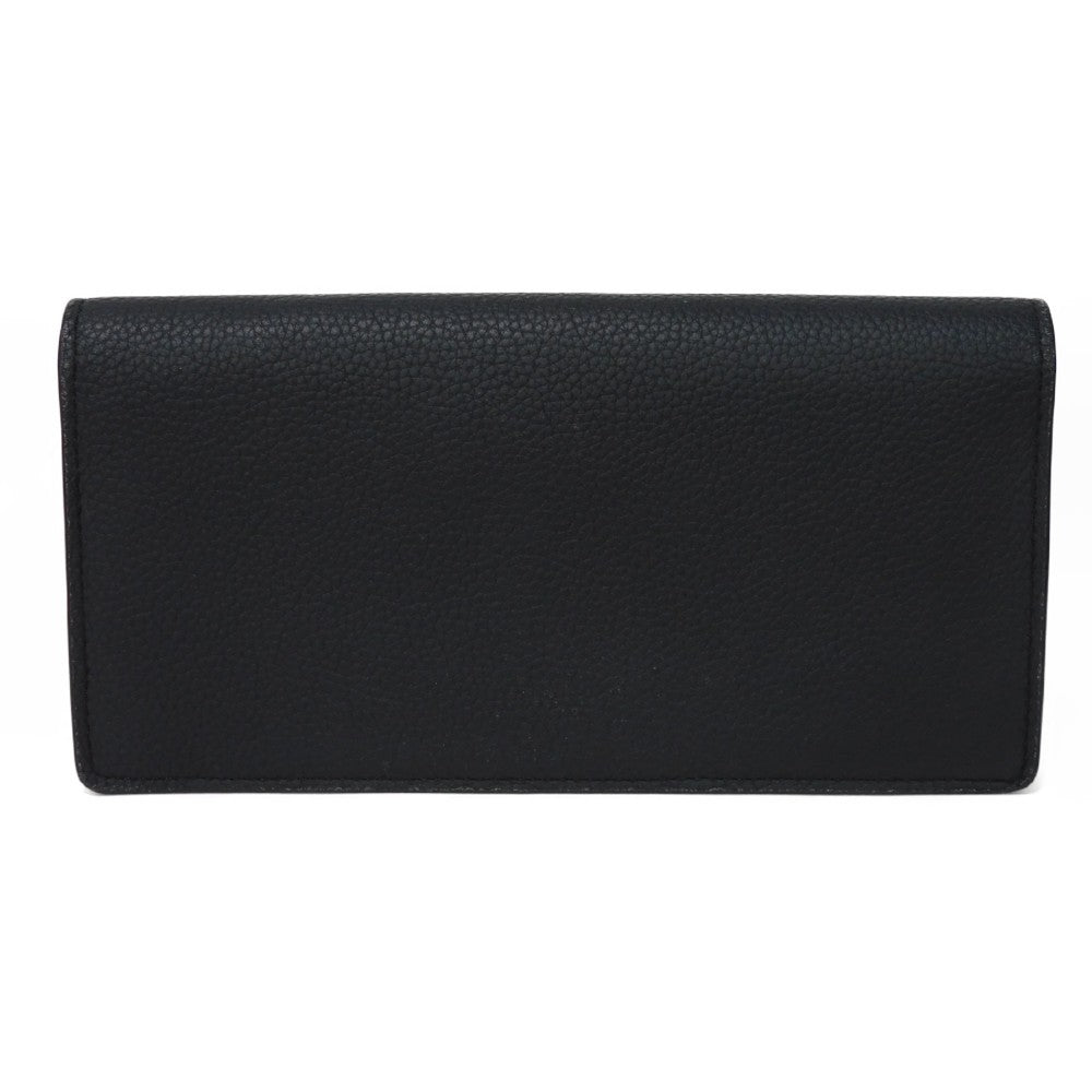 LOUIS VUITTON Long Wallet Purse M69980 Grain leather (embossed) x cowhide leather Noir Current LV Signature Grain Black RFID IC Chip Aerogram Portefeuille Blaza NM Women Used Authentic
