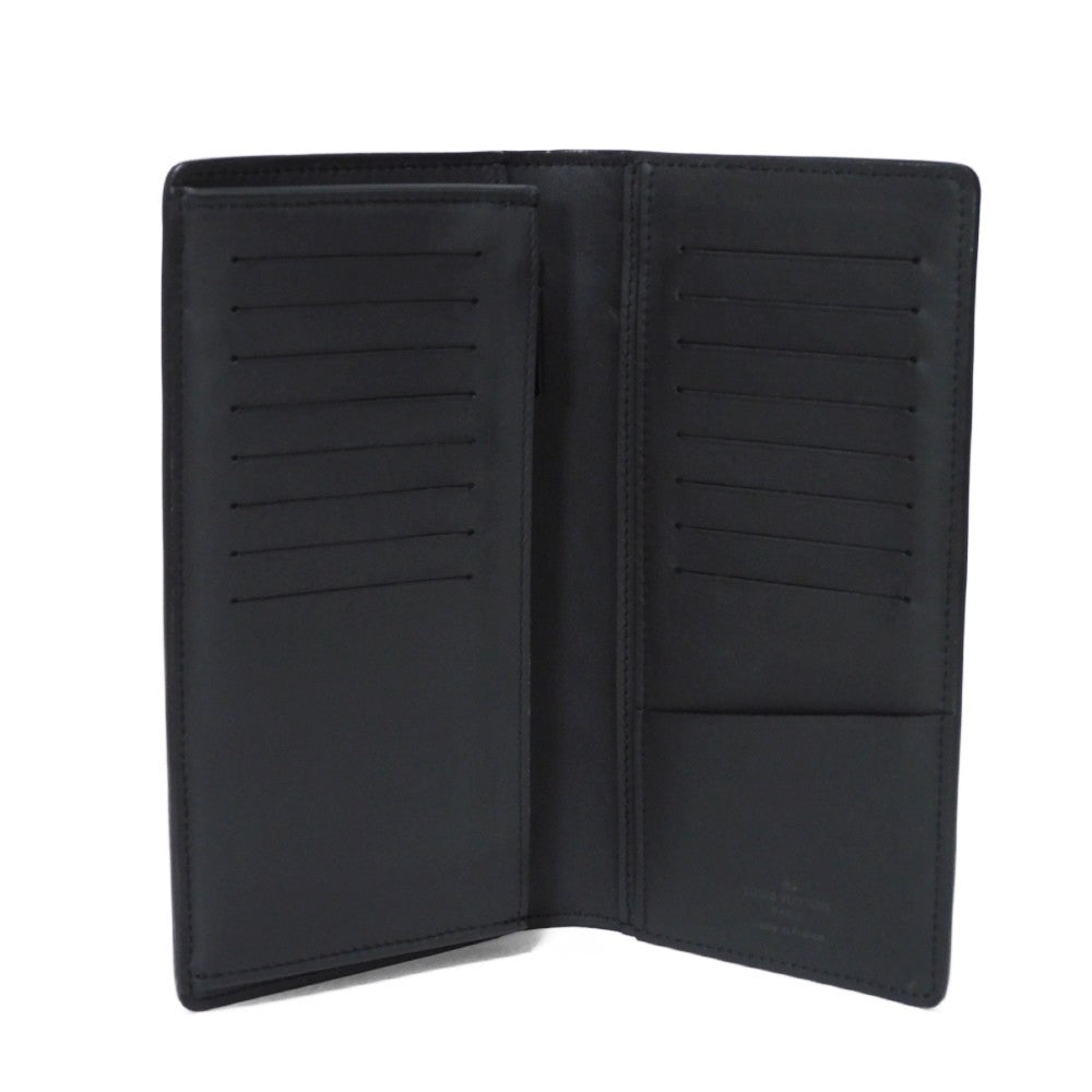 LOUIS VUITTON Long Wallet Purse M69980 Grain leather (embossed) x cowhide leather Noir Current LV Signature Grain Black RFID IC Chip Aerogram Portefeuille Blaza NM Women Used Authentic