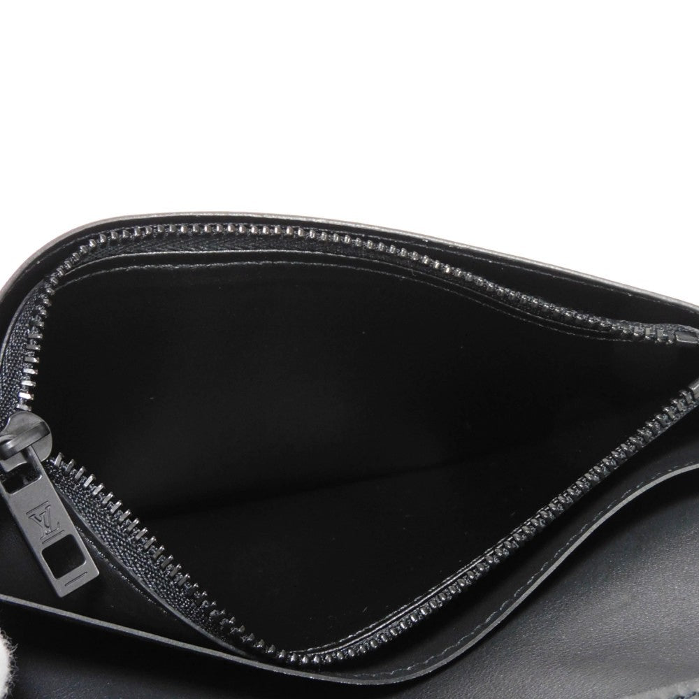 LOUIS VUITTON Long Wallet Purse M69980 Grain leather (embossed) x cowhide leather Noir Current LV Signature Grain Black RFID IC Chip Aerogram Portefeuille Blaza NM Women Used Authentic