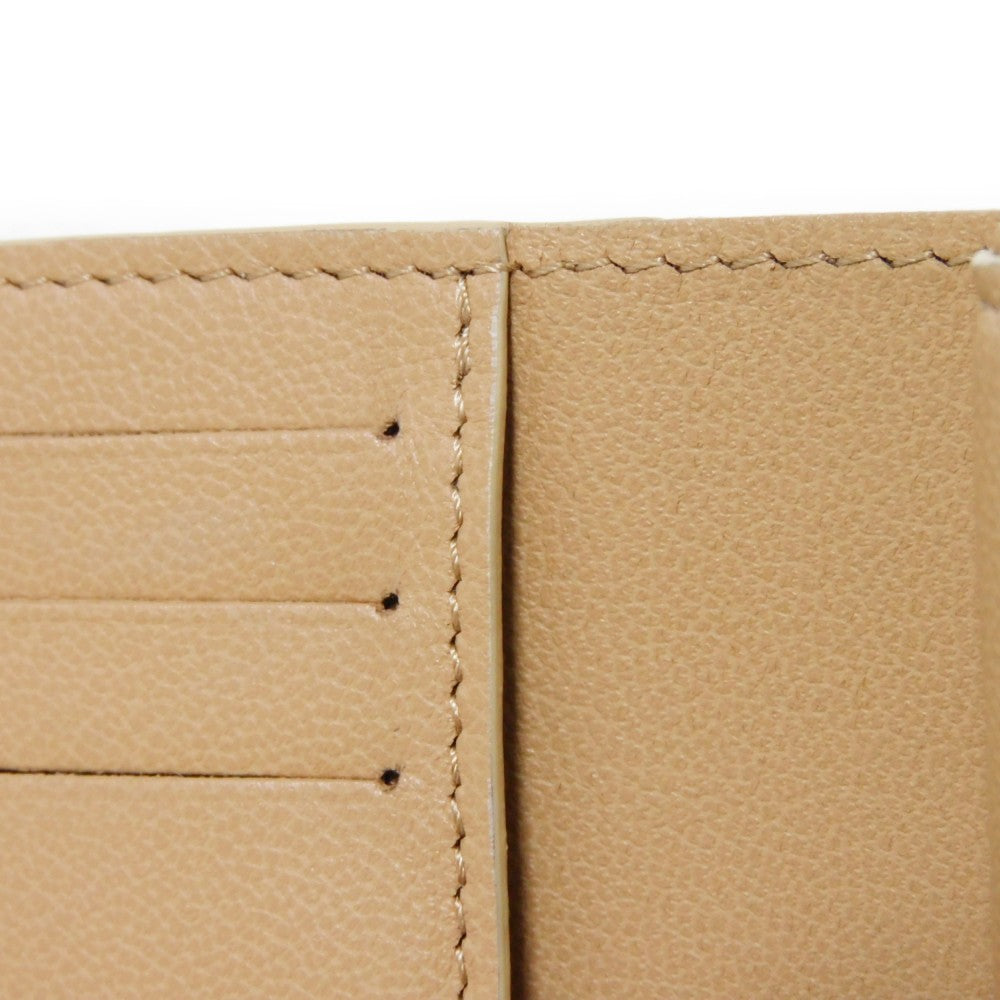 LOUIS VUITTON Bifold Wallet M81673 Lamb leather (monogram type push) x calf leather Camel Current LV logo flower beige RFID IC chip Monogram emboss Portefeuille Lou unisex(Unisex) Used Authentic