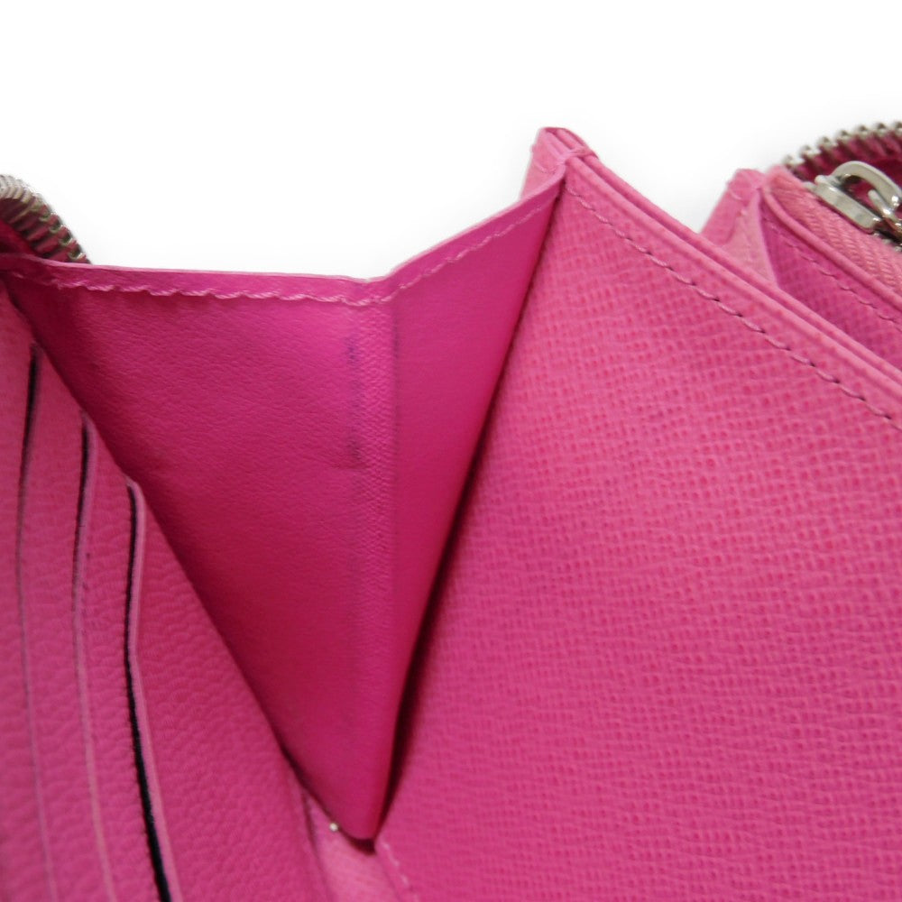 LOUIS VUITTON Long Wallet Purse M80113 Epi leather x grain leather Rose Pondicherry LV logo embossed pink new Zip Around Epi Zippy wallet Women Used Authentic