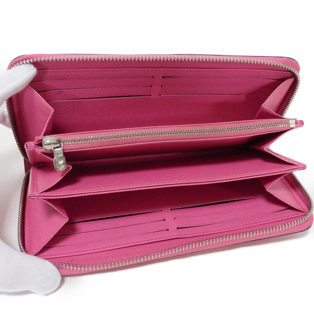 LOUIS VUITTON Long Wallet Purse M80113 Epi leather x grain leather Rose Pondicherry LV logo embossed pink new Zip Around Epi Zippy wallet Women Used Authentic