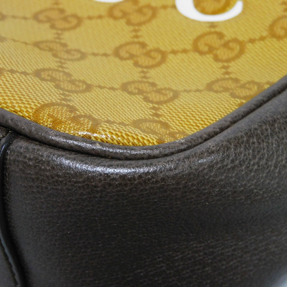 GUCCI Handbag 702387 UVSAT 7267 GG Crystal Canvas (Plastics finish) x Calf leather beige trefoil logo brown Adidas GG Crystal Mini Top Handle Bag unisex(Unisex) Used Authentic