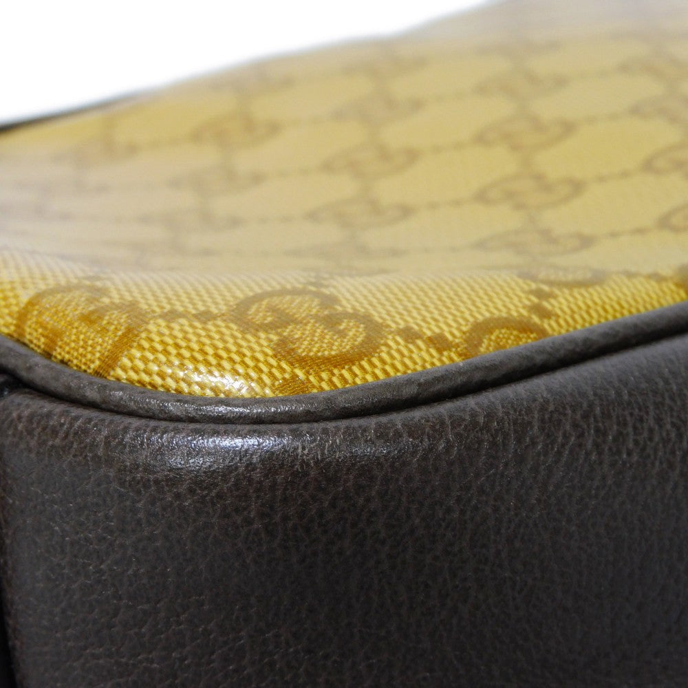 GUCCI Handbag 702387 UVSAT 7267 GG Crystal Canvas (Plastics finish) x Calf leather beige trefoil logo brown Adidas GG Crystal Mini Top Handle Bag unisex(Unisex) Used Authentic