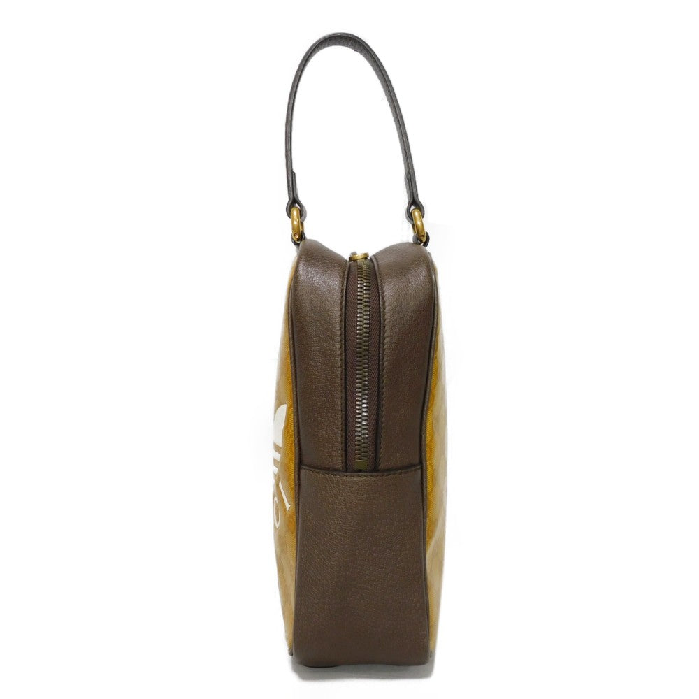 GUCCI Handbag 702387 UVSAT 7267 GG Crystal Canvas (Plastics finish) x Calf leather beige trefoil logo brown Adidas GG Crystal Mini Top Handle Bag unisex(Unisex) Used Authentic