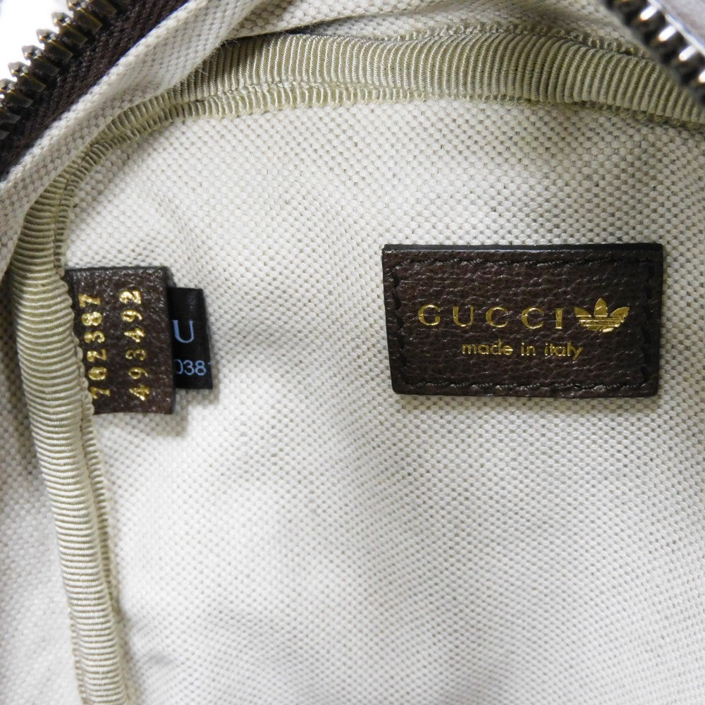 GUCCI Handbag 702387 UVSAT 7267 GG Crystal Canvas (Plastics finish) x Calf leather beige trefoil logo brown Adidas GG Crystal Mini Top Handle Bag unisex(Unisex) Used Authentic