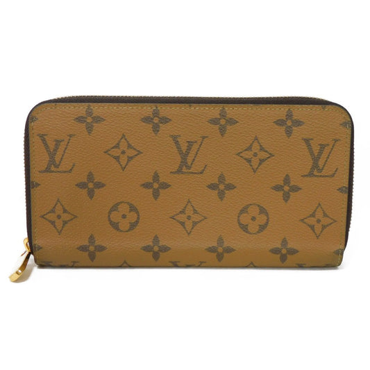 LOUIS VUITTON Long Wallet Purse M82444 Monogram Reverse Canvas x Grained Leather Brown x noir Current LV logo Beige Brown New Zip Around RFID Monogram reverse Zippy wallet unisex(Unisex) Used Authentic
