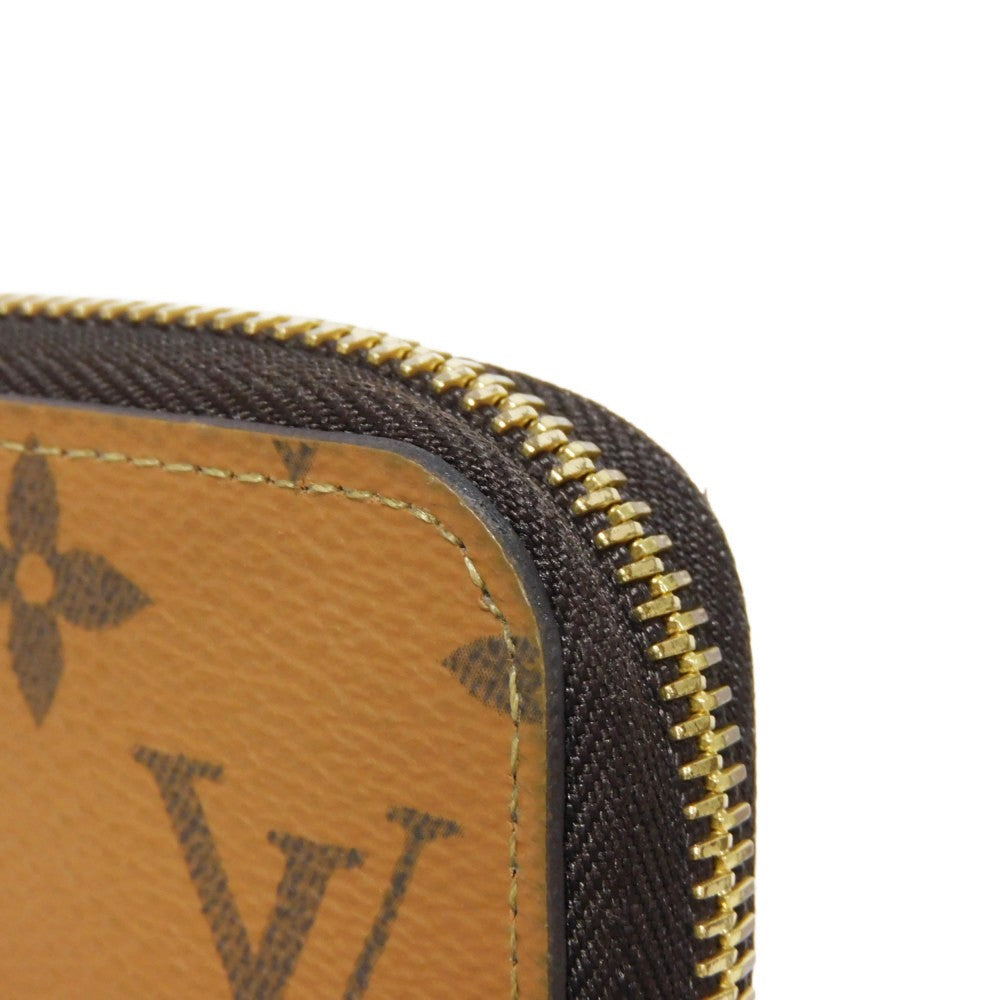 LOUIS VUITTON Long Wallet Purse M82444 Monogram Reverse Canvas x Grained Leather Brown x noir Current LV logo Beige Brown New Zip Around RFID Monogram reverse Zippy wallet unisex(Unisex) Used Authentic