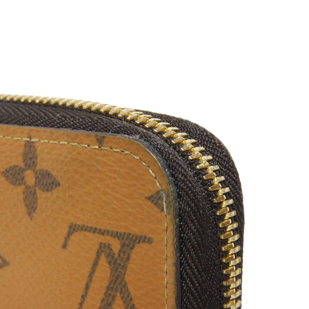 LOUIS VUITTON Long Wallet Purse M82444 Monogram Reverse Canvas x Grained Leather Brown x noir Current LV logo Beige Brown New Zip Around RFID Monogram reverse Zippy wallet unisex(Unisex) Used Authentic
