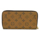 LOUIS VUITTON Long Wallet Purse M82444 Monogram Reverse Canvas x Grained Leather Brown x noir Current LV logo Beige Brown New Zip Around RFID Monogram reverse Zippy wallet unisex(Unisex) Used Authentic