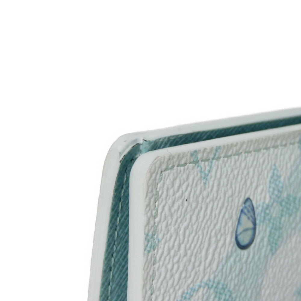 LOUIS VUITTON Long Wallet Purse M82306 Monogram Aqua Garden Canvas Crystal blue LV logo flower 23AW RFID IC chip monogram aqua garden Portefeuille Braza mens Used Authentic