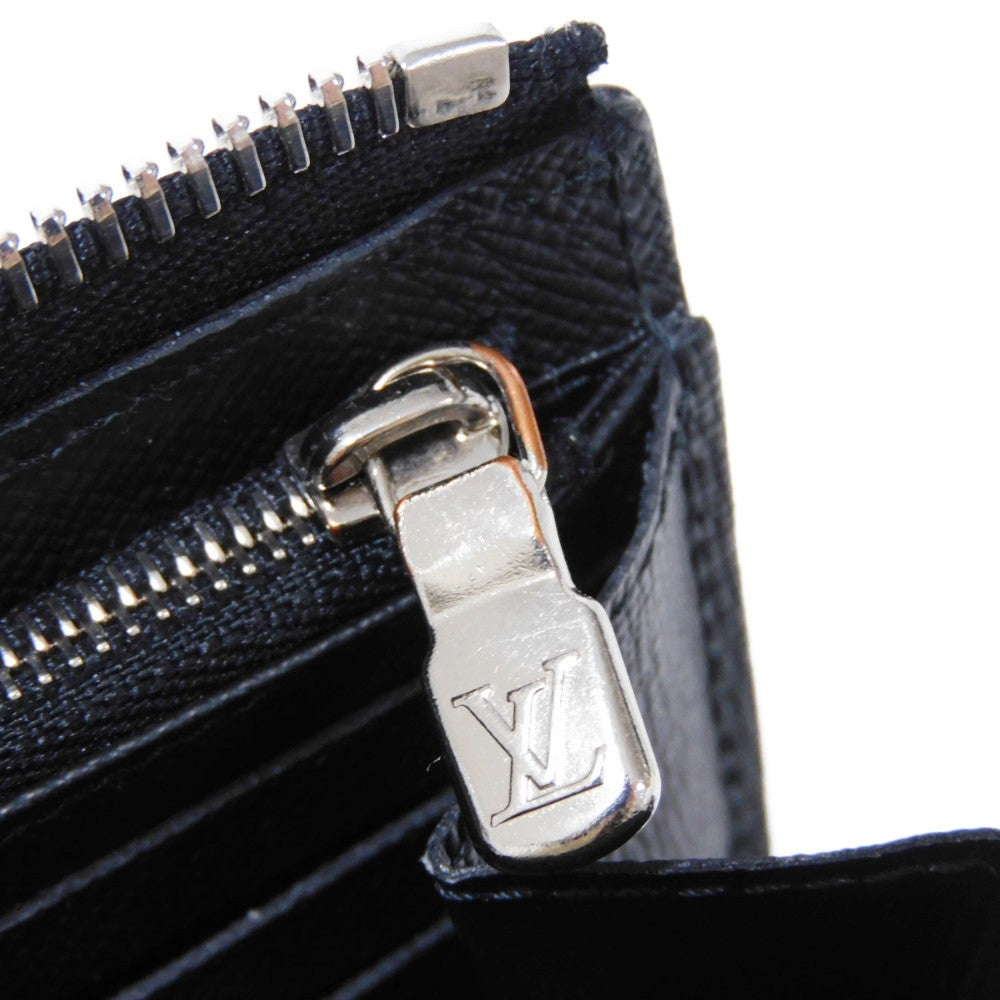 LOUIS VUITTON Long Wallet Purse N60379 Damier Graphite canvas x cowhide leather Noir Logo embossed L-shaped zipper Strap RFID IC chip Damier Graphite Zippy dragonne mens Used Authentic