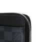 LOUIS VUITTON Long Wallet Purse N60379 Damier Graphite canvas x cowhide leather Noir Logo embossed L-shaped zipper Strap RFID IC chip Damier Graphite Zippy dragonne mens Used Authentic