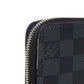 LOUIS VUITTON Long Wallet Purse N60379 Damier Graphite canvas x cowhide leather Noir Logo embossed L-shaped zipper Strap RFID IC chip Damier Graphite Zippy dragonne mens Used Authentic
