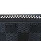 LOUIS VUITTON Long Wallet Purse N60379 Damier Graphite canvas x cowhide leather Noir Logo embossed L-shaped zipper Strap RFID IC chip Damier Graphite Zippy dragonne mens Used Authentic