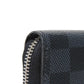 LOUIS VUITTON Long Wallet Purse N60379 Damier Graphite canvas x cowhide leather Noir Logo embossed L-shaped zipper Strap RFID IC chip Damier Graphite Zippy dragonne mens Used Authentic