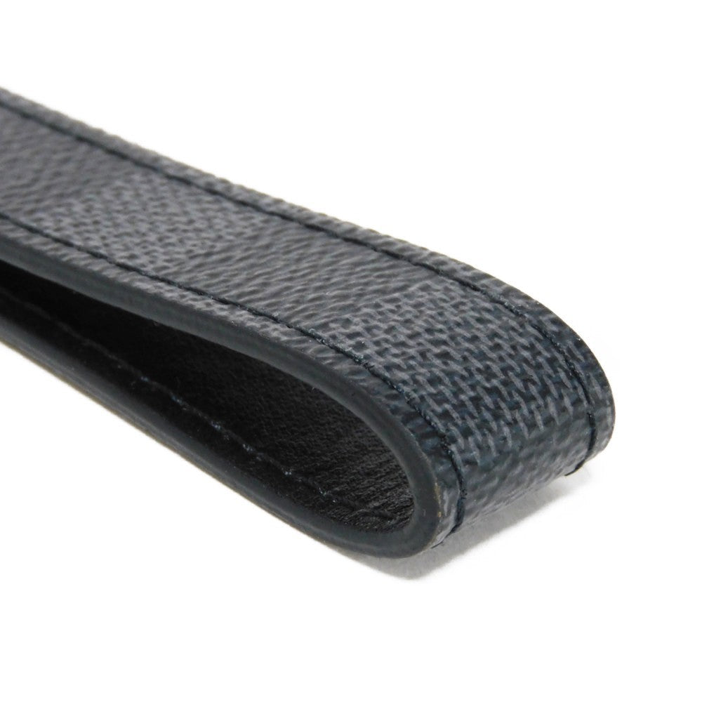 LOUIS VUITTON Long Wallet Purse N60379 Damier Graphite canvas x cowhide leather Noir Logo embossed L-shaped zipper Strap RFID IC chip Damier Graphite Zippy dragonne mens Used Authentic