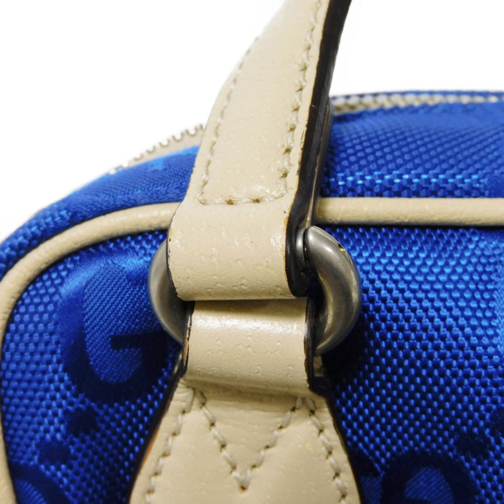 GUCCI Shoulder Bag 625850 GG nylon x calf leather (embossed) blue Logo foil stamped double G Ivory 2WAY handbag GG nylon Off the Grid Crossbody unisex(Unisex) Used Authentic