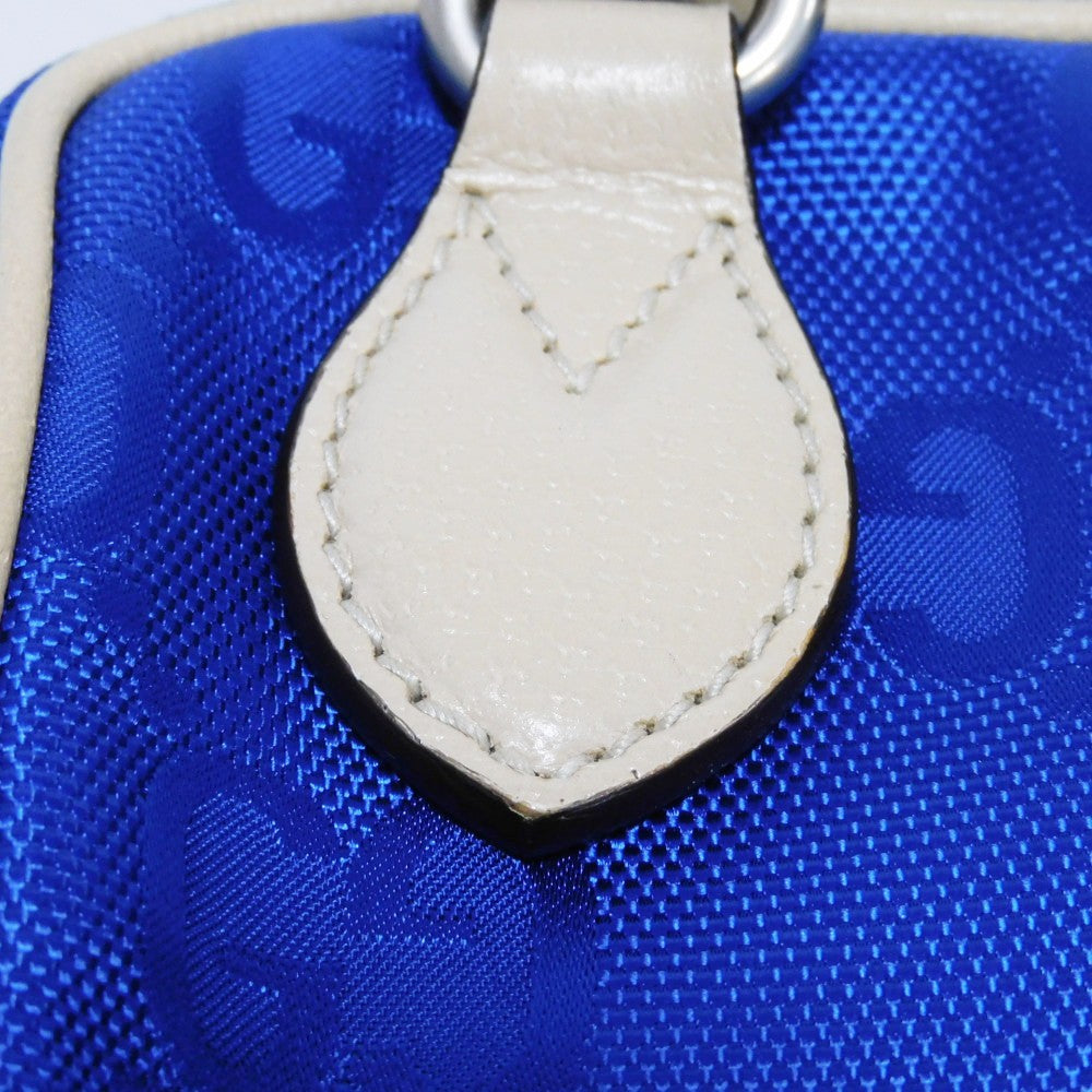 GUCCI Shoulder Bag 625850 GG nylon x calf leather (embossed) blue Logo foil stamped double G Ivory 2WAY handbag GG nylon Off the Grid Crossbody unisex(Unisex) Used Authentic