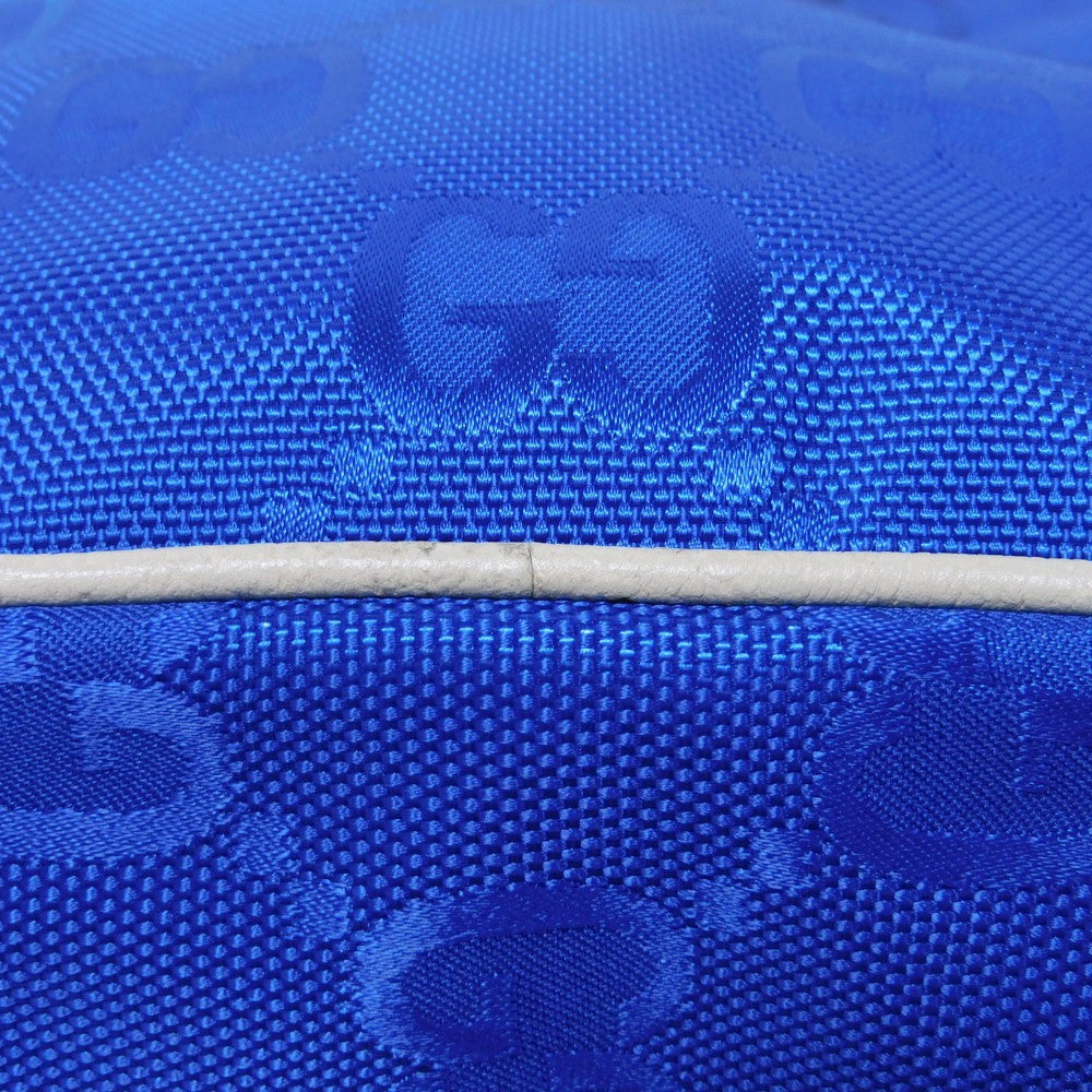 GUCCI Shoulder Bag 625850 GG nylon x calf leather (embossed) blue Logo foil stamped double G Ivory 2WAY handbag GG nylon Off the Grid Crossbody unisex(Unisex) Used Authentic
