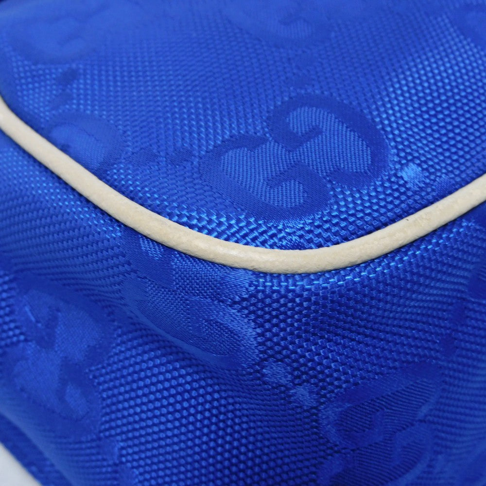 GUCCI Shoulder Bag 625850 GG nylon x calf leather (embossed) blue Logo foil stamped double G Ivory 2WAY handbag GG nylon Off the Grid Crossbody unisex(Unisex) Used Authentic