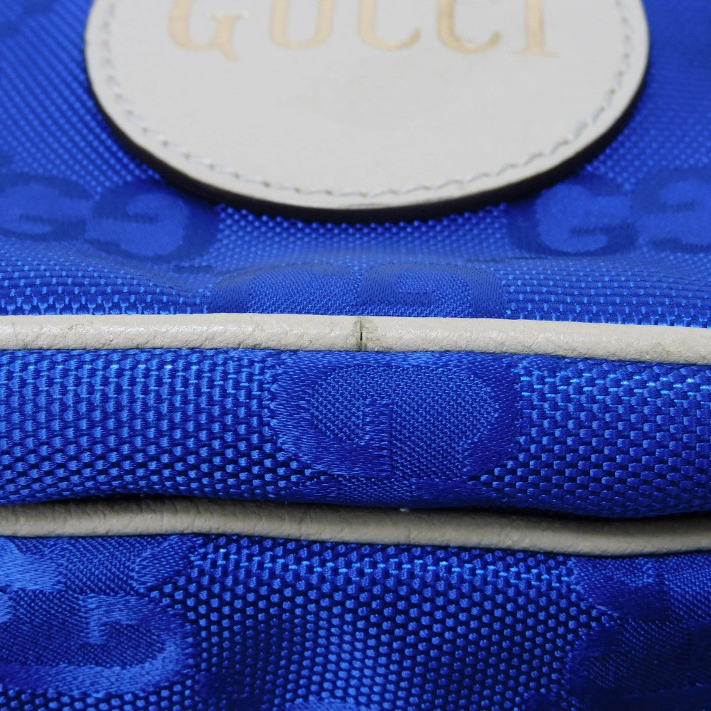 GUCCI Shoulder Bag 625850 GG nylon x calf leather (embossed) blue Logo foil stamped double G Ivory 2WAY handbag GG nylon Off the Grid Crossbody unisex(Unisex) Used Authentic
