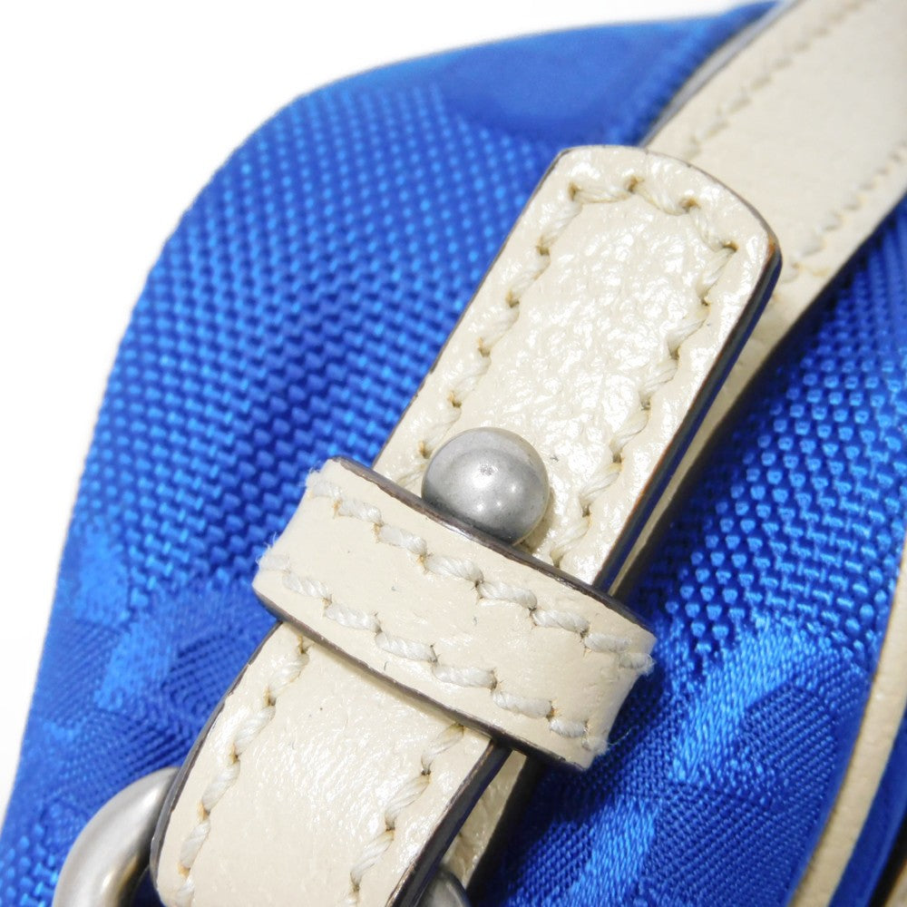 GUCCI Shoulder Bag 625850 GG nylon x calf leather (embossed) blue Logo foil stamped double G Ivory 2WAY handbag GG nylon Off the Grid Crossbody unisex(Unisex) Used Authentic