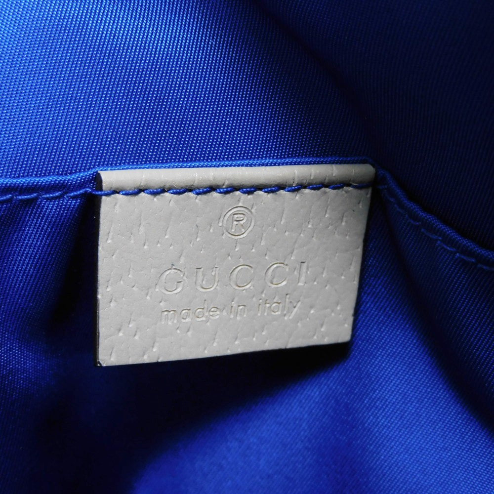 GUCCI Shoulder Bag 625850 GG nylon x calf leather (embossed) blue Logo foil stamped double G Ivory 2WAY handbag GG nylon Off the Grid Crossbody unisex(Unisex) Used Authentic