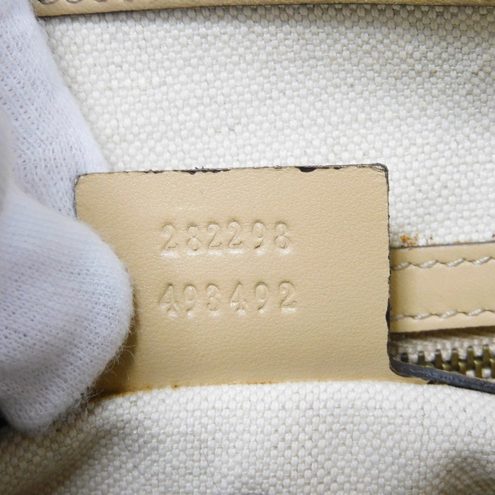 GUCCI Shoulder Bag 282298 Calf leather (embossed) beige GG Shima Scarlet One Belt