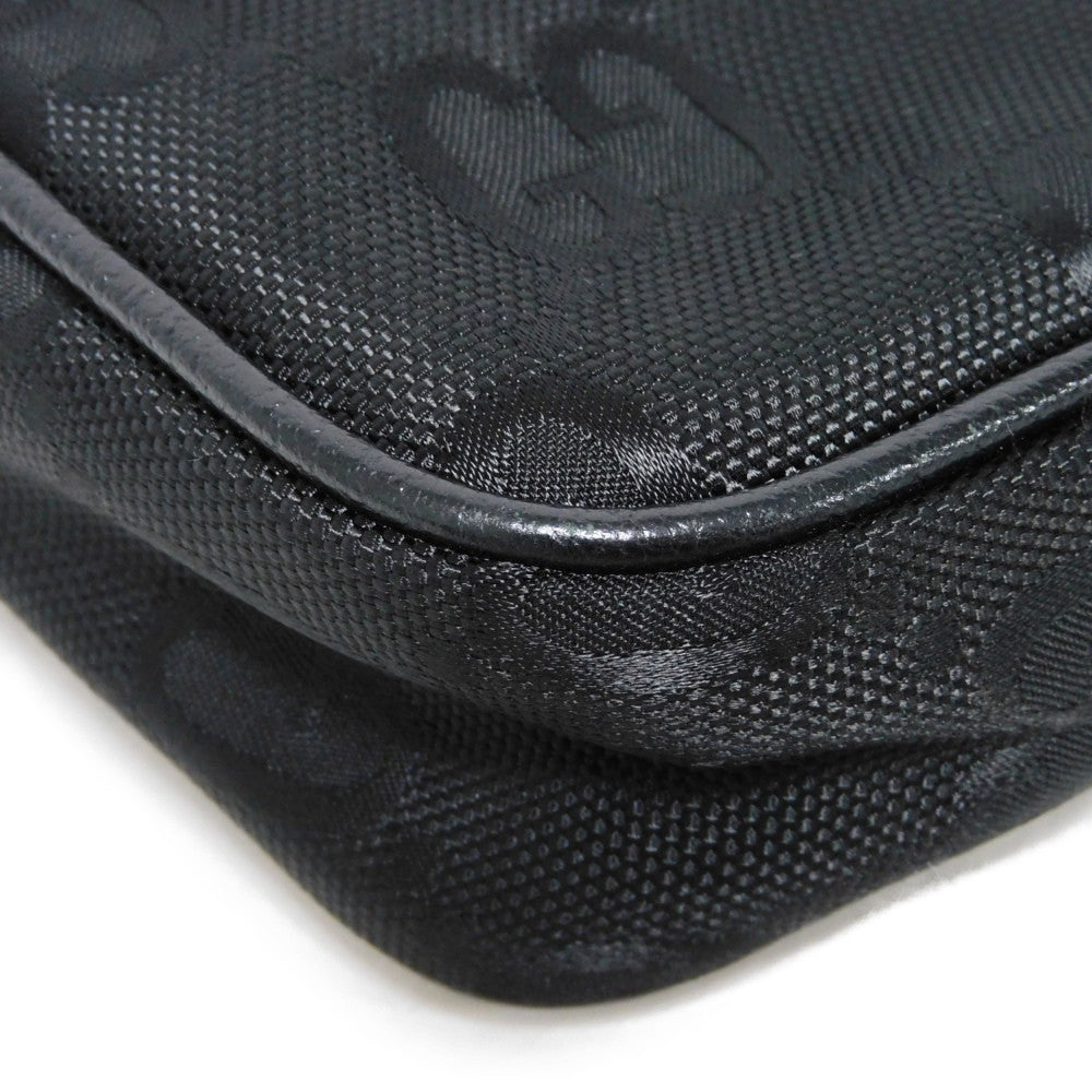 GUCCI Sling bag 631341 H9HBN 1000 GG nylon x calf leather (embossed) black Waist bag Shoulder Bag GG nylon Off the grid belt bag mens Used Authentic