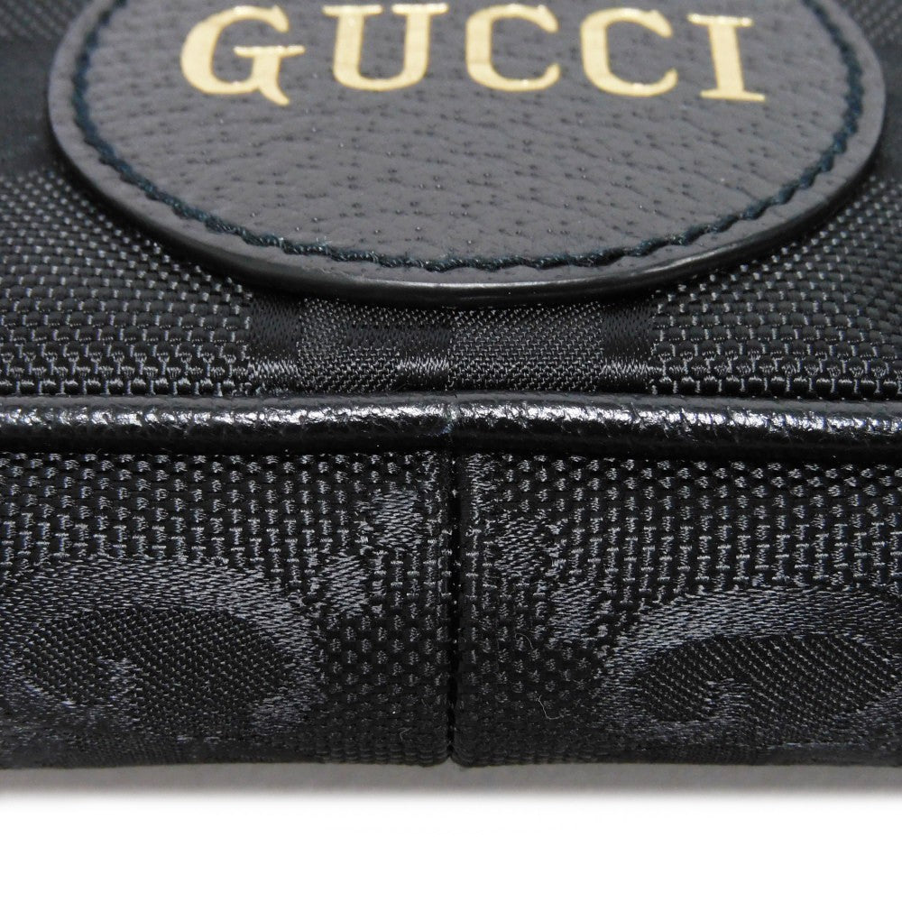GUCCI Sling bag 631341 H9HBN 1000 GG nylon x calf leather (embossed) black Waist bag Shoulder Bag GG nylon Off the grid belt bag mens Used Authentic