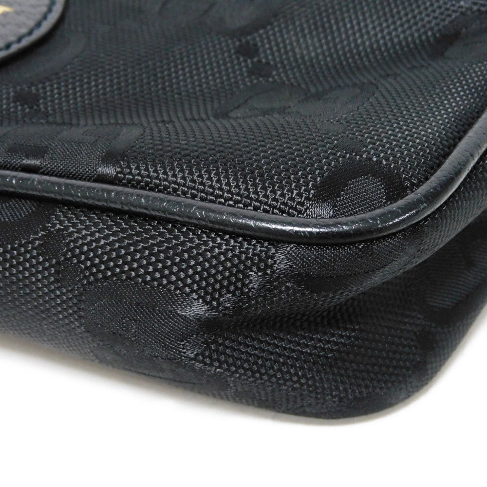 GUCCI Sling bag 631341 H9HBN 1000 GG nylon x calf leather (embossed) black Waist bag Shoulder Bag GG nylon Off the grid belt bag mens Used Authentic