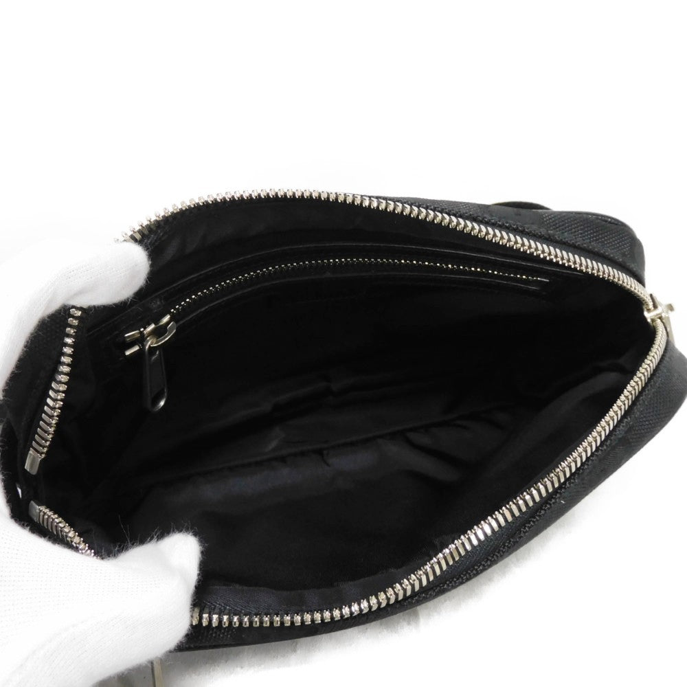 GUCCI Sling bag 631341 H9HBN 1000 GG nylon x calf leather (embossed) black Waist bag Shoulder Bag GG nylon Off the grid belt bag mens Used Authentic