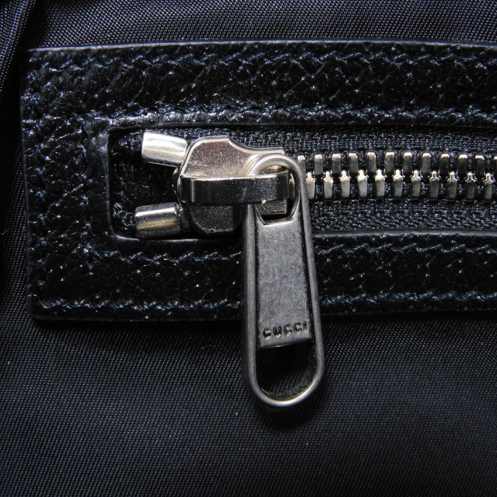 GUCCI Sling bag 631341 H9HBN 1000 GG nylon x calf leather (embossed) black Waist bag Shoulder Bag GG nylon Off the grid belt bag mens Used Authentic