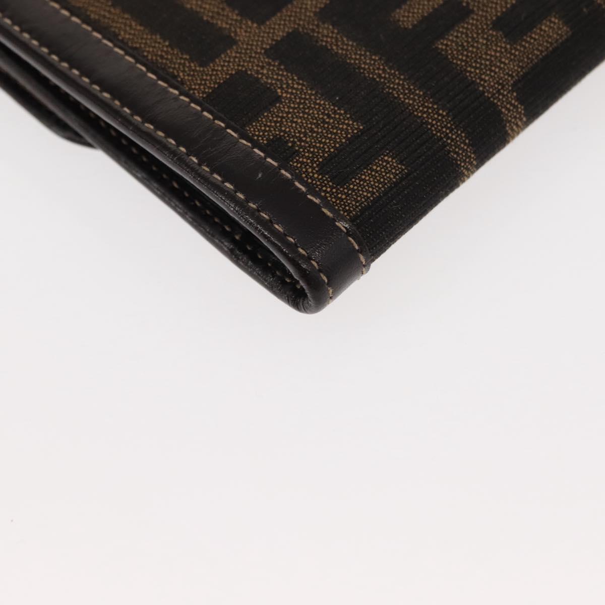 FENDI Zucca Canvas Long Wallet Black Brown