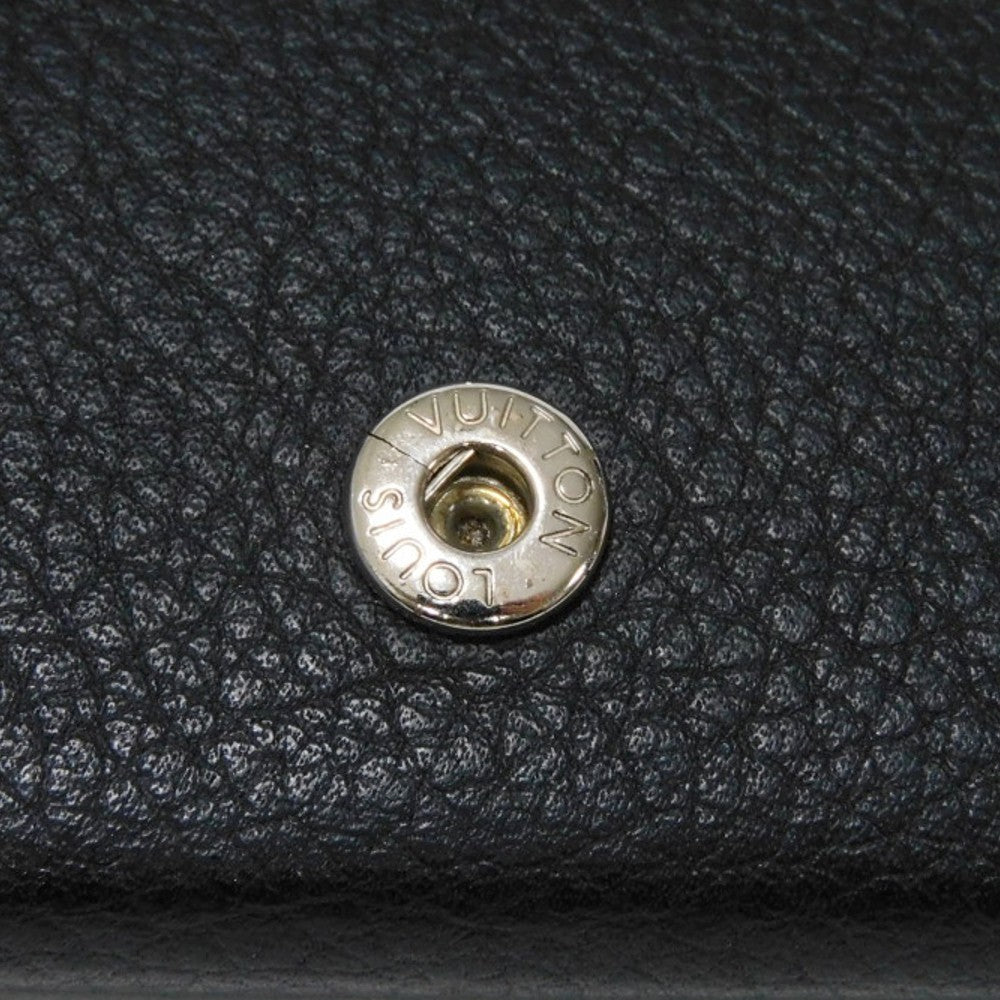 LOUIS VUITTON Tri-fold wallet M63921 Grain calf leather (embossed) Noir Current LV Signature Grain Calfskin Black RFID LV logo Portefeuille Rock Mini unisex(Unisex) Used Authentic