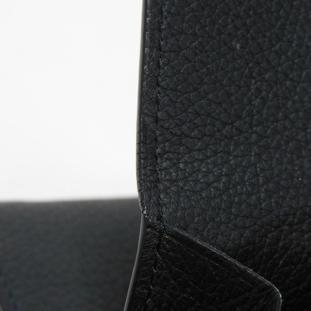 LOUIS VUITTON Tri-fold wallet M63921 Grain calf leather (embossed) Noir Current LV Signature Grain Calfskin Black RFID LV logo Portefeuille Rock Mini unisex(Unisex) Used Authentic