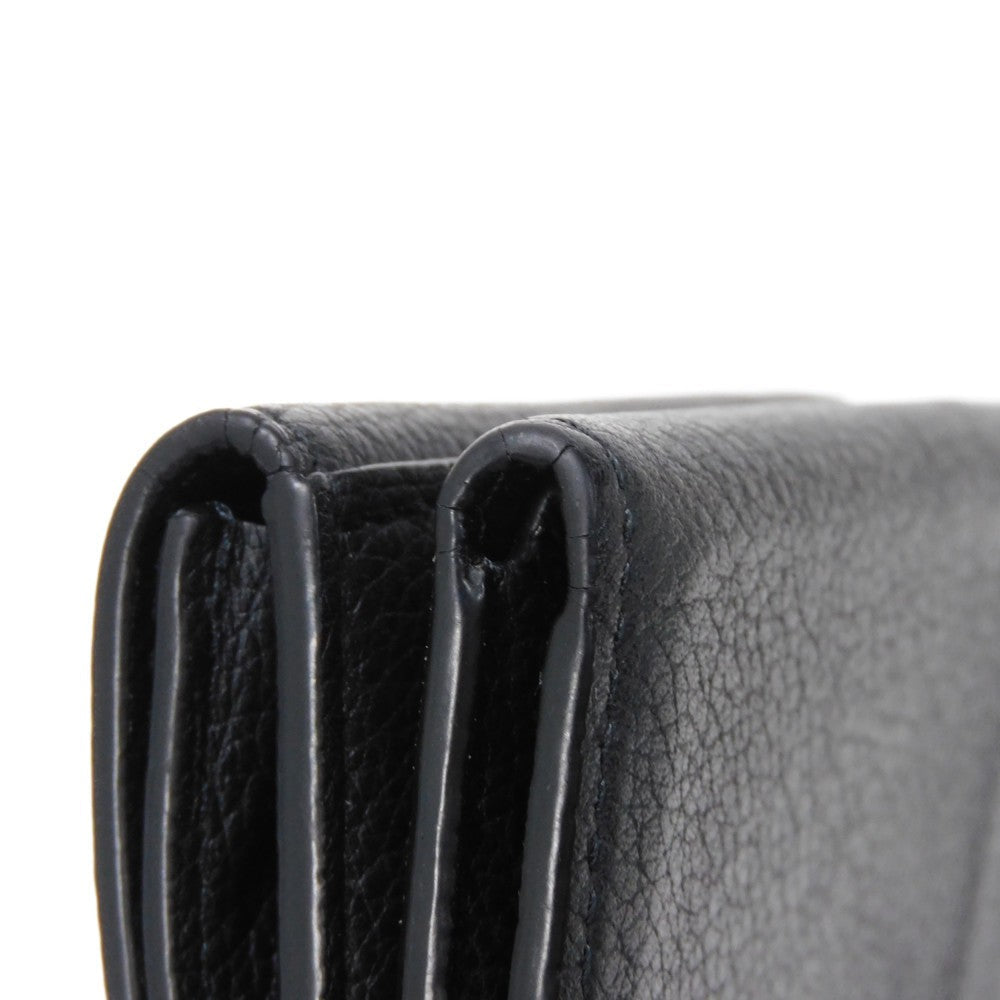 LOUIS VUITTON Tri-fold wallet M63921 Grain calf leather (embossed) Noir Current LV Signature Grain Calfskin Black RFID LV logo Portefeuille Rock Mini unisex(Unisex) Used Authentic