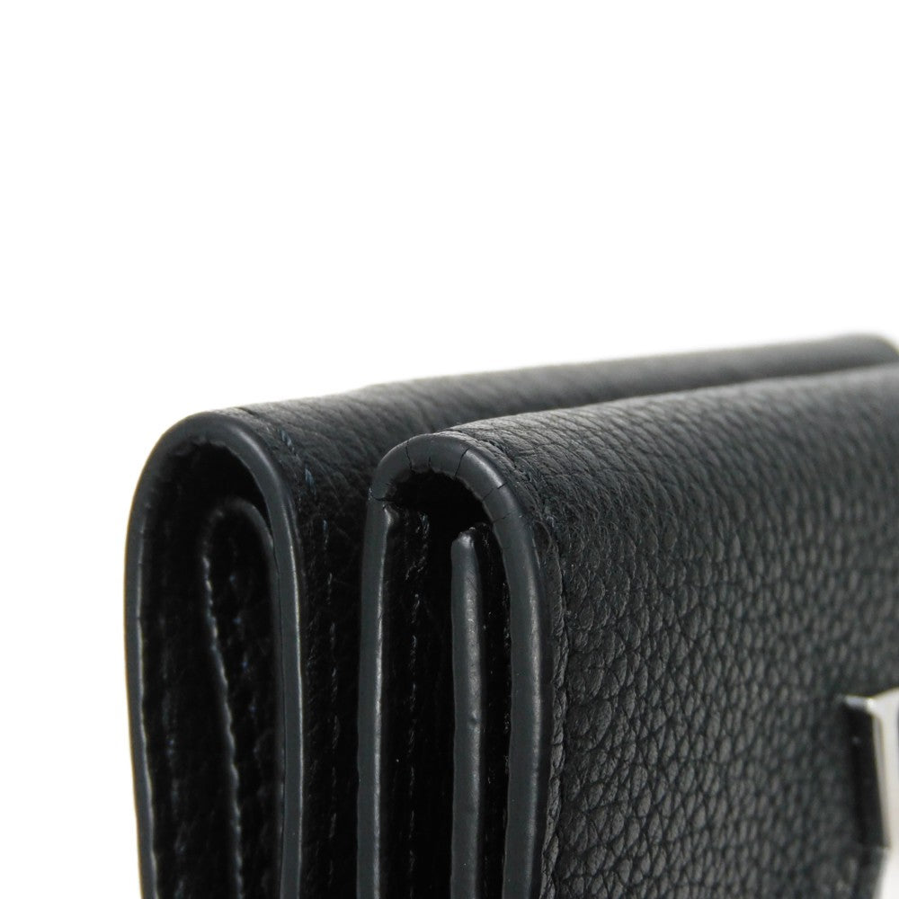 LOUIS VUITTON Tri-fold wallet M63921 Grain calf leather (embossed) Noir Current LV Signature Grain Calfskin Black RFID LV logo Portefeuille Rock Mini unisex(Unisex) Used Authentic