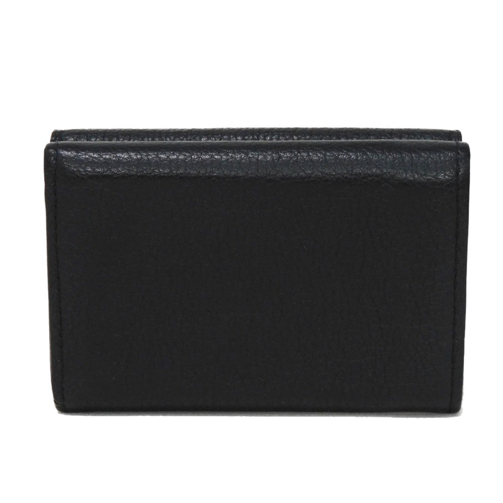 LOUIS VUITTON Tri-fold wallet M63921 Grain calf leather (embossed) Noir Current LV Signature Grain Calfskin Black RFID LV logo Portefeuille Rock Mini unisex(Unisex) Used Authentic